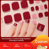 Semi-Cured Gel Nail Strips Glitter Pearl Gradient Sparkle Toe Design (MOQ=3)