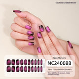 Semi-Cured Gel Nail Strips Gradient French Pastel Glossy Design (MOQ=3)