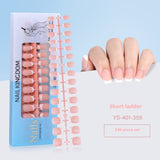 Nail Tips New  French press on nails 240 pieces boxed fake nail manicure work in progress matte full sticker French nail piece