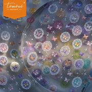 Holographic Cameo Nail Stickers – 5D Embossed Vintage Gem Set