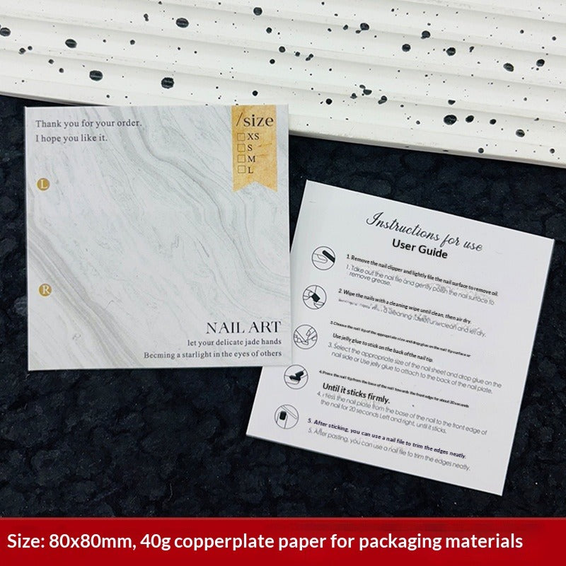 Classic White Display Cards for Press On Nail Sets (MOQ=50)