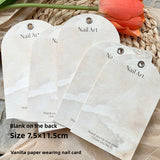 Vanilla Paper Nail Display Card for Press-On Nails – Minimalist Neutral Packaging