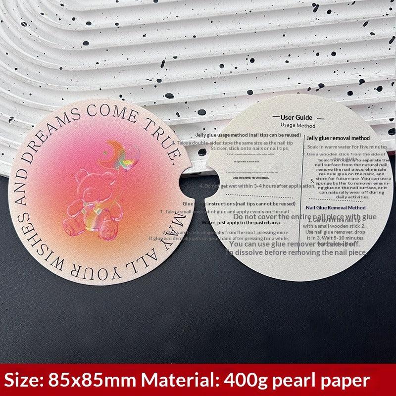 珍珠光澤手工製穿戴甲展示卡 (MOQ=50)