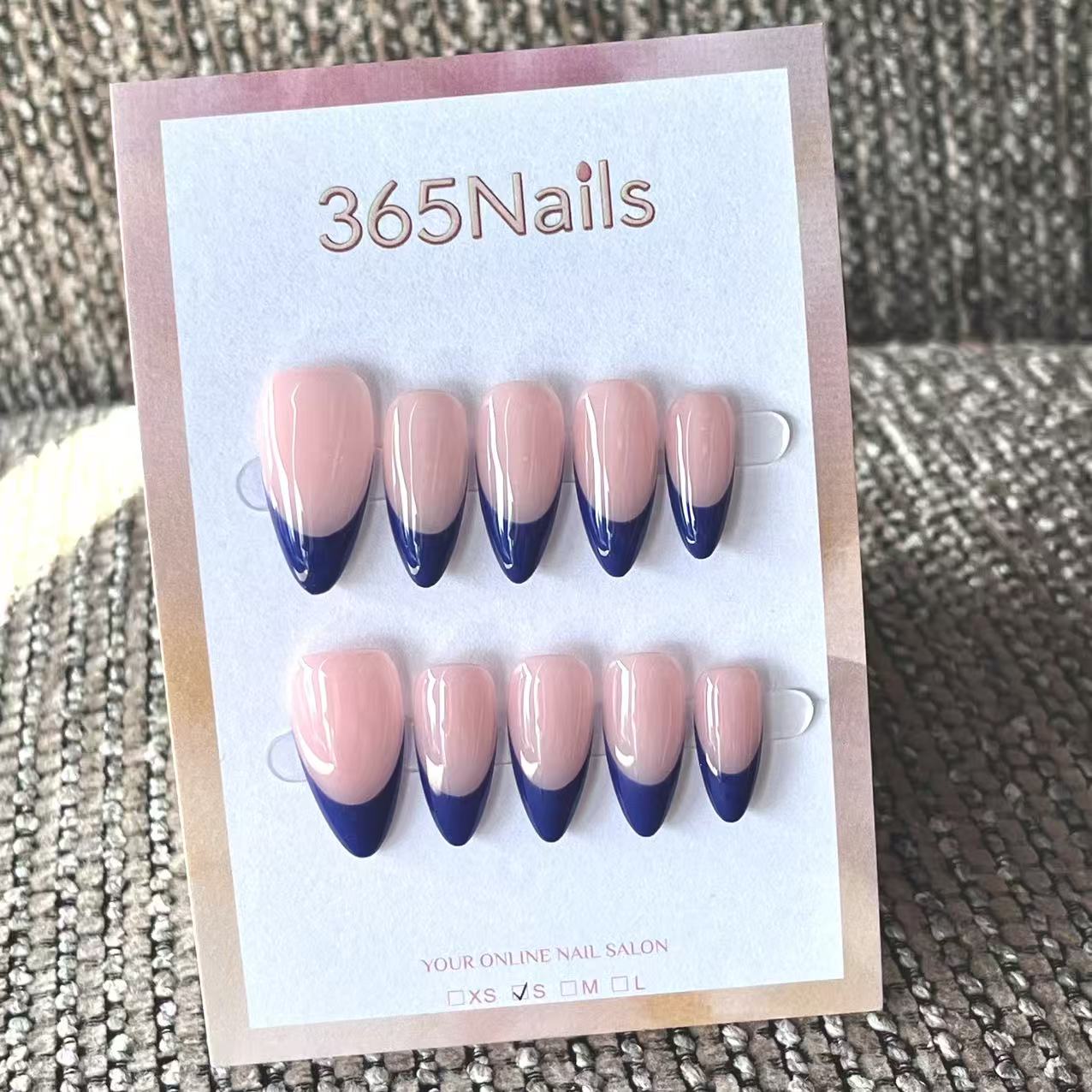 Handmade French patch manicure, multi-color and multi-reusable full coverage fake nail set