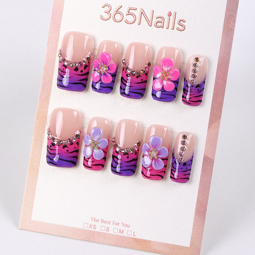 Uñas postizas 365Nails Neon Safari Blossom