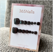 365nails: 深綠貓眼極光 – 手工製足部穿戴甲