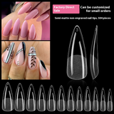 Nail Tips Semi-matte nail pads,  water drop nail pads 504 pieces, boxed non-engraving and grinding ultra-thin and non-marking fake nail patches, nail pads