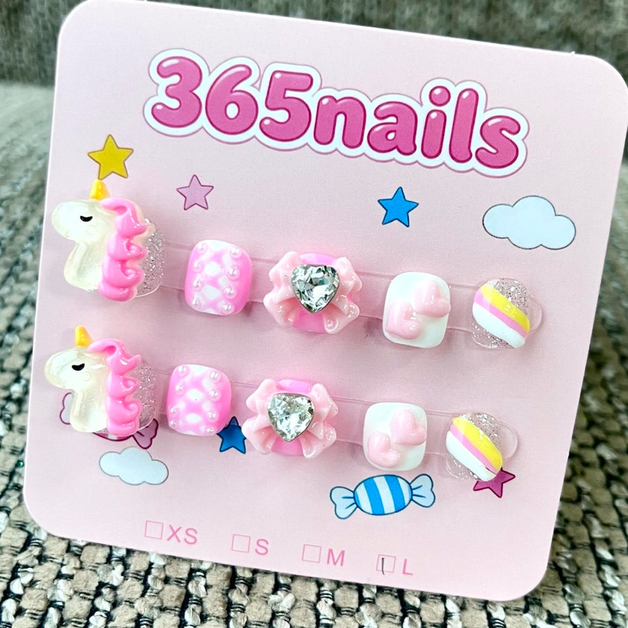 365nails: 유니콘 드림 – 3D 캐릭터 수제 숏 네일