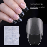Nail Tips Transparent semi-matte nail art, special nail piece for press on nails piece, no trace 240 pieces, broken piece box, full sticker, matte fake nail.