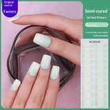 Semi-Cured Gel Nail Strips Gradient Rainbow Pastel Glossy Design (MOQ=3)