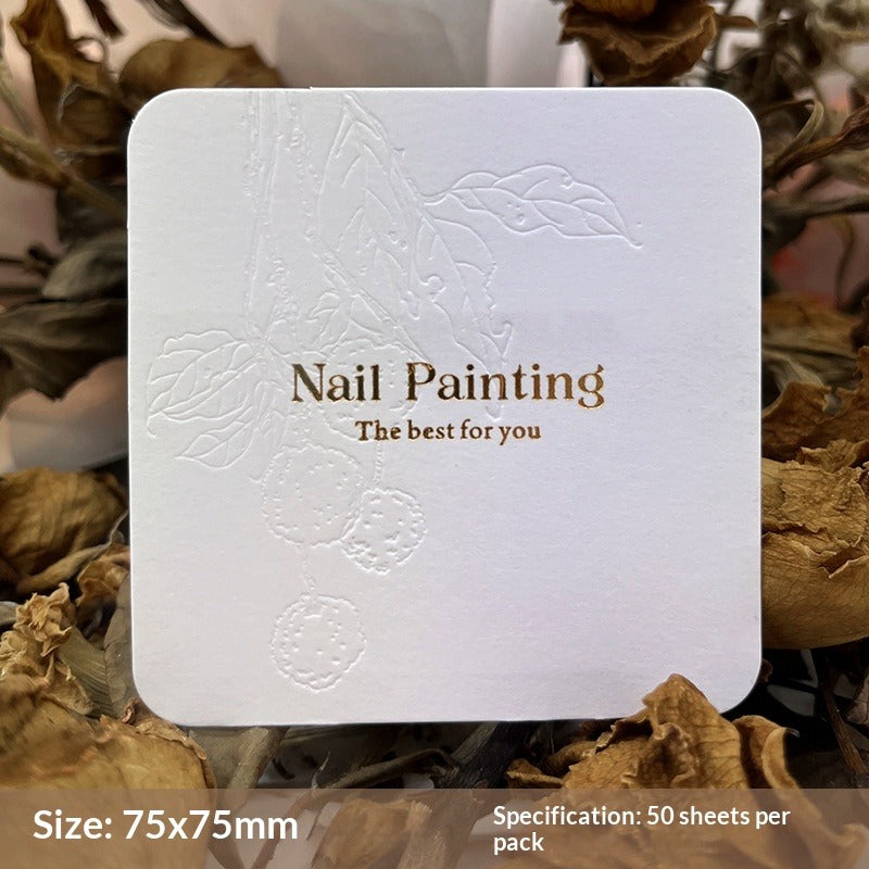 Embossed Cotton Paper Display Cards for Press On Nails (MOQ=50)