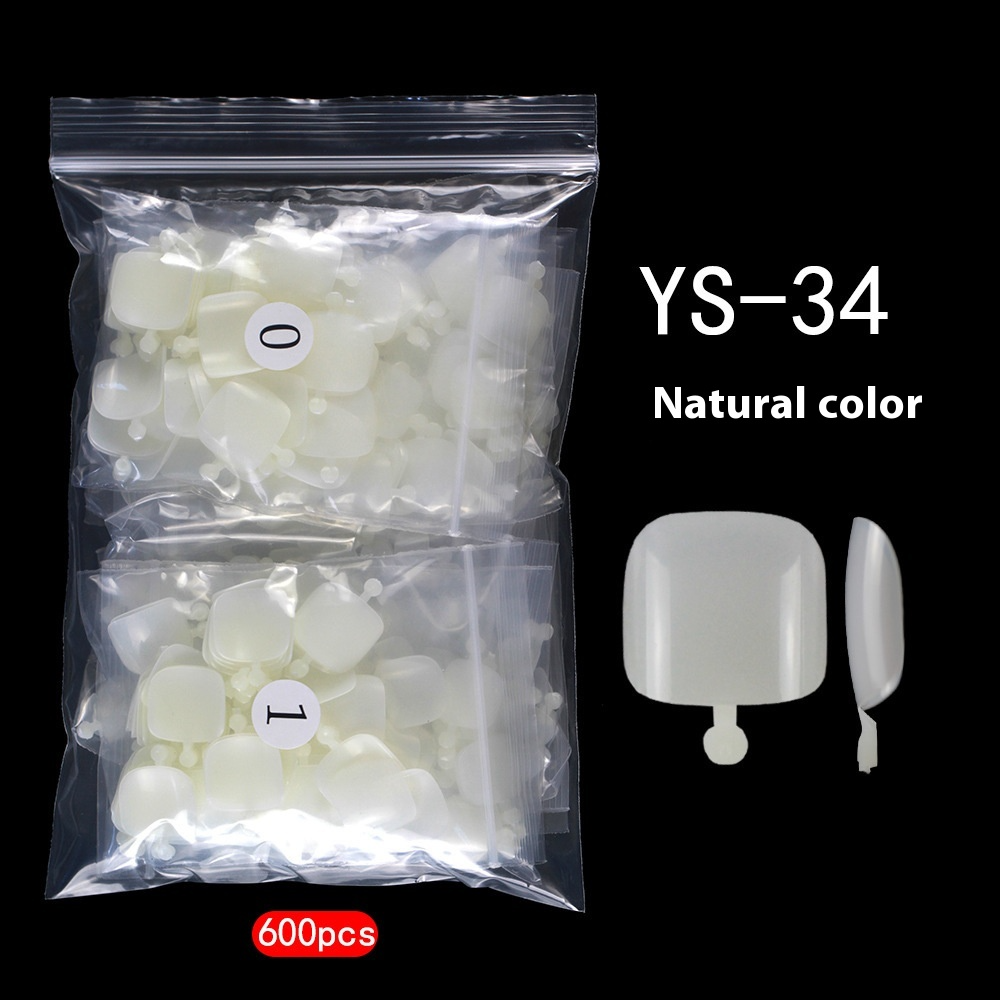 Nail Tips New toenail slices 600 pieces in a bag, transparent short toenail slices, all pasted with light and thin toenail nail slices (MOQ=3)