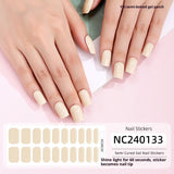 Semi-Cured Gel Nail Strips Solid Pearl Shimmer Glossy Design (MOQ=3)