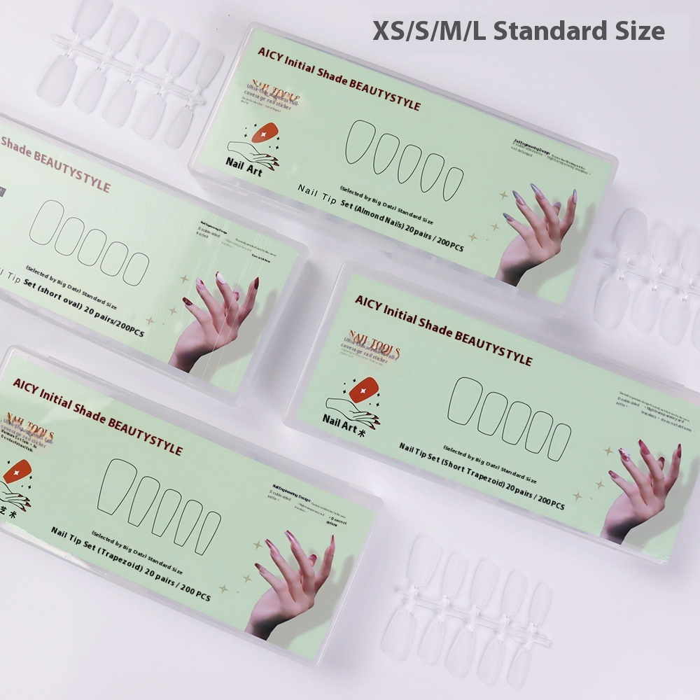 Clear Natural Curvature Nail Tip Set (MOQ=3)