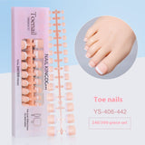 Nail Tips New  French press on nails 240 pieces boxed fake nail manicure work in progress matte full sticker French nail piece