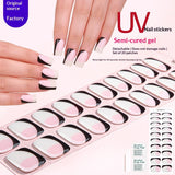 Semi-Cured Gel Nail Strips French Pastel Tips Soft Gradient Glossy Set (MOQ=3)