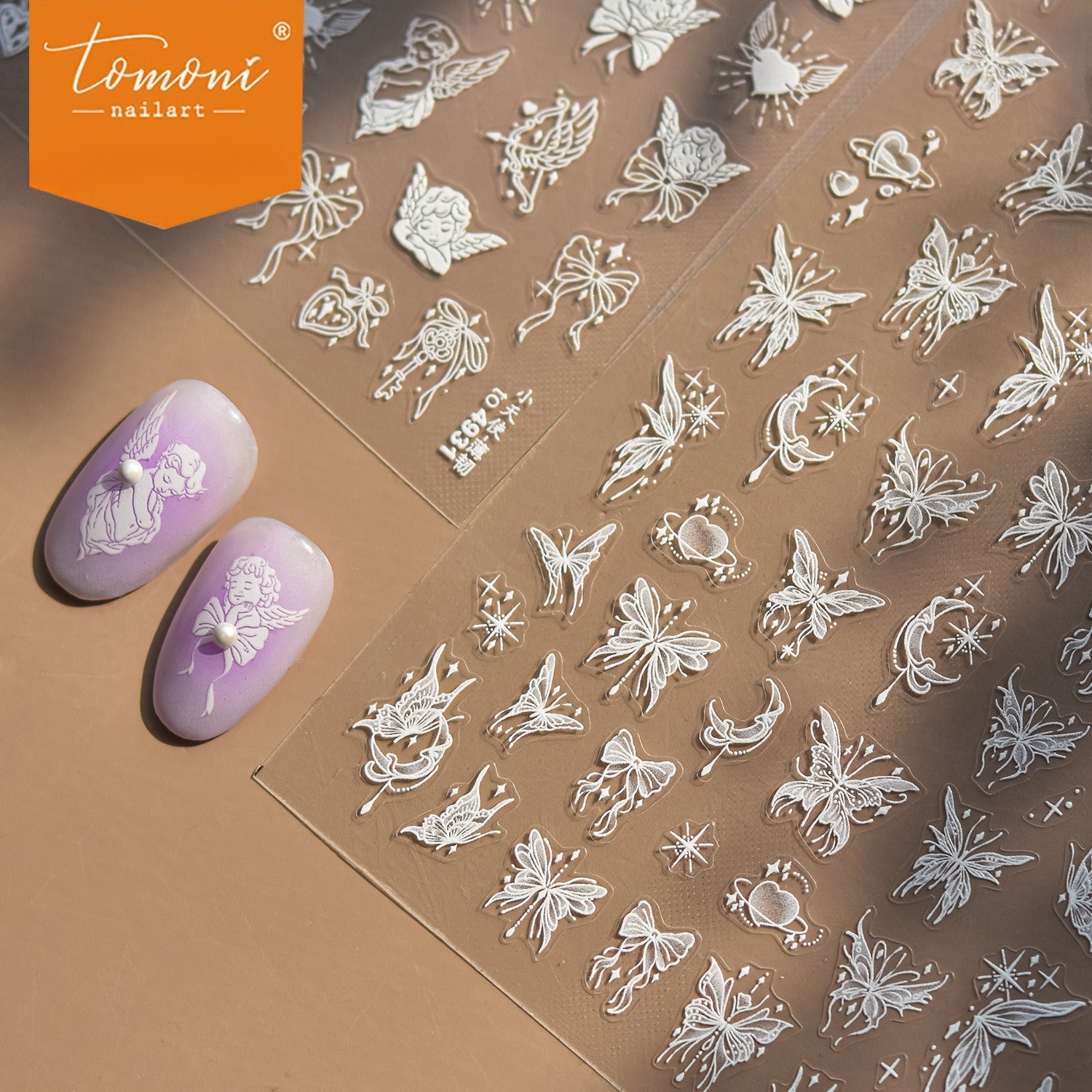 White Celestial Butterfly – 5D Embossed Ethereal Flutter Set