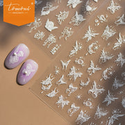 White Celestial Butterfly – 5D Embossed Ethereal Flutter Set