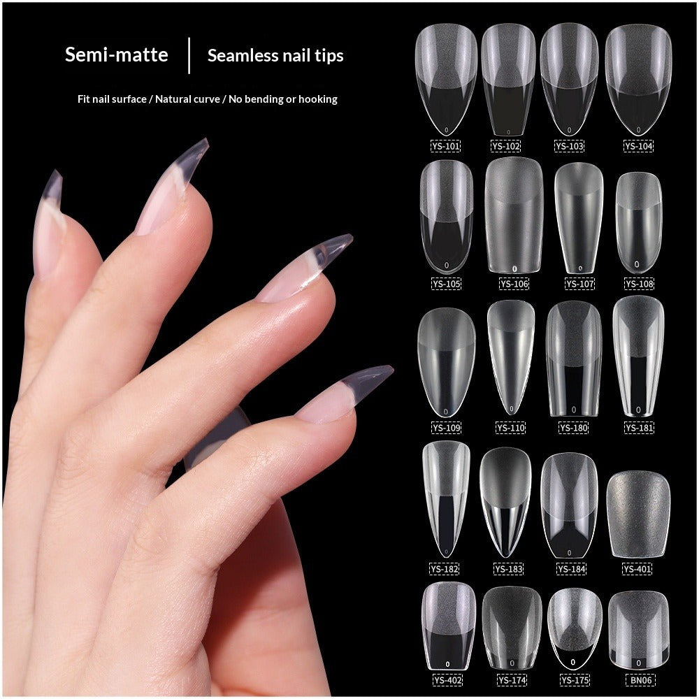 365nails Half-Matte Seamless Nail Tips | Multi-Shape Nail Extension Set (YS-101 to YS-402)
