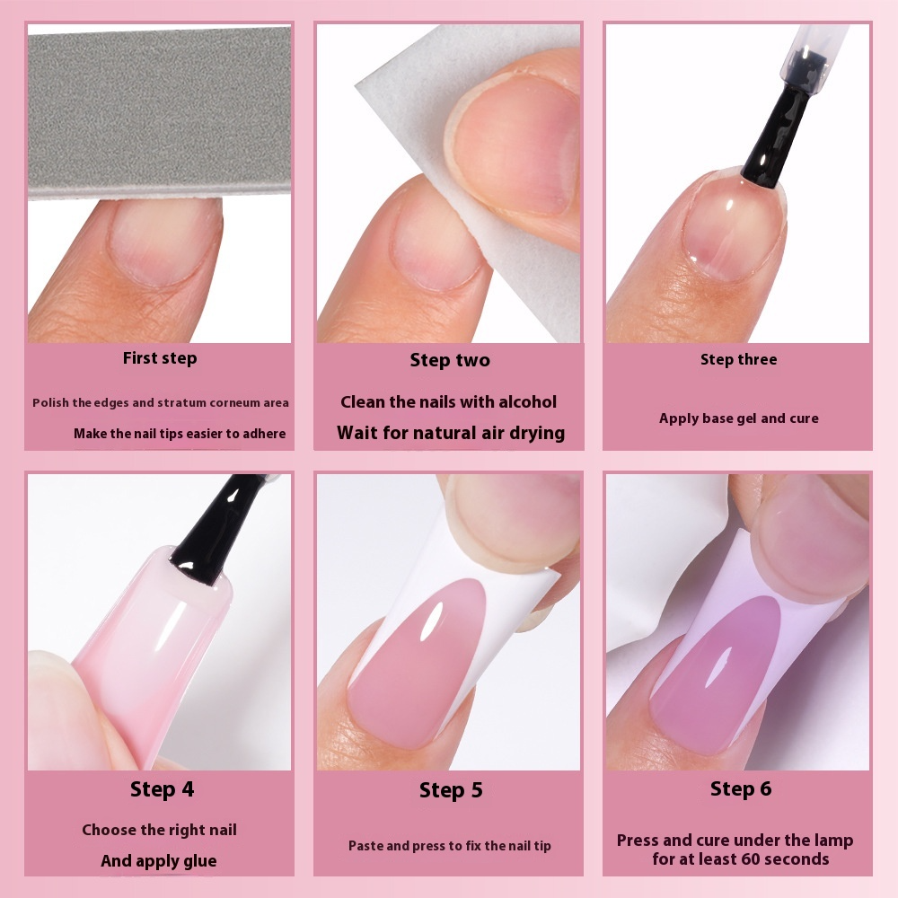 Nail Tips French Duckbill Shape Nail press on nails Piece Traceless Oil Spray Finished Product Removable False Nail Glossy Prefabricated Nude Nail Art