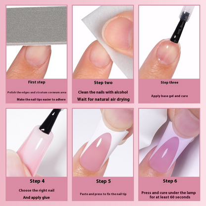 Nail Tips French Duckbill Shape Nail press on nails Piece Traceless Oil Spray Finished Product Removable False Nail Glossy Prefabricated Nude Nail Art