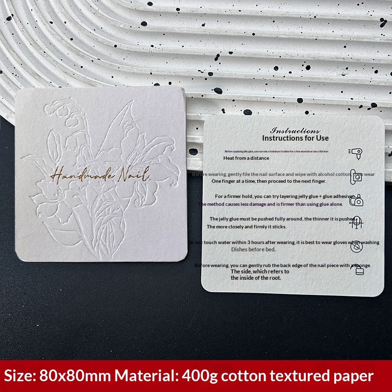 Embossed Cotton Paper Display Cards for Press On Nails (MOQ=50)