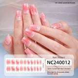Semi-Cured Gel Nail Strips Soft Pink Gradient Glossy Natural Everyday Wear Set (MOQ=3)