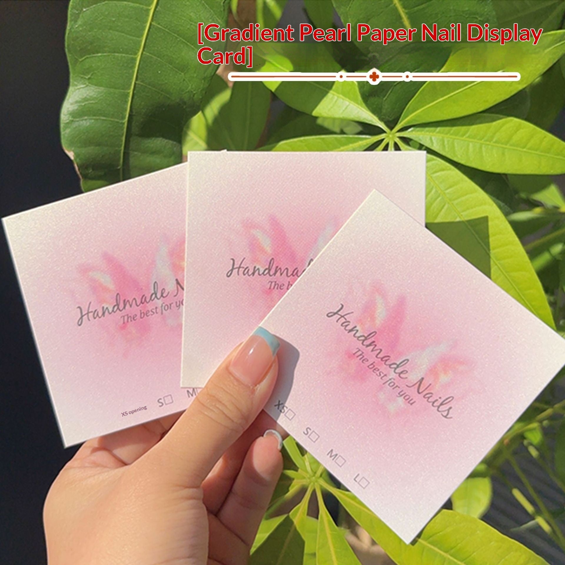 Gradient Pearl Butterfly Press On Nail Display Cards (MOQ=50)