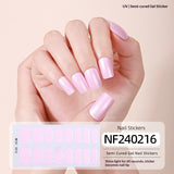 Semi-Cured Gel Nail Strips French Gradient Glitter Bow Glossy Design (MOQ=3)