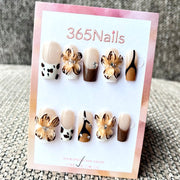 365nails: "Sonho de Borboleta Dourada" – Unhas Postiças Artesanais de Borboleta 3D Formato Amendoado