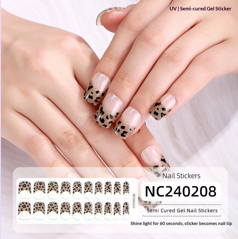 Semi-Cured Gel Nail Strips French Pastel Tips Soft Gradient Glossy Set (MOQ=3)