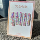 Sugar Frost Glitter Press On Nails｜Clear Colorful Chunky Sparkle Square | Starry Glitter · Sparkling Series