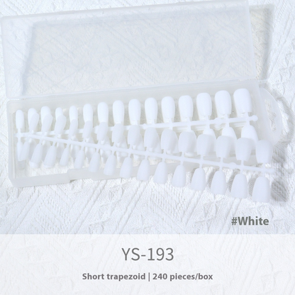Nail Tips New nude matte, no-carving press on nails pads 240 pieces, boxed solid color seamless fake nail press on nails pads