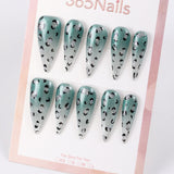 365Nails Emerald Leopard Gradient Stiletto Tips