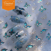 Emerald Crystal Butterfly – Luxury Nail Art Accent Set