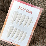 Opal Frost - White Lilac Shimmer Press-On Nails