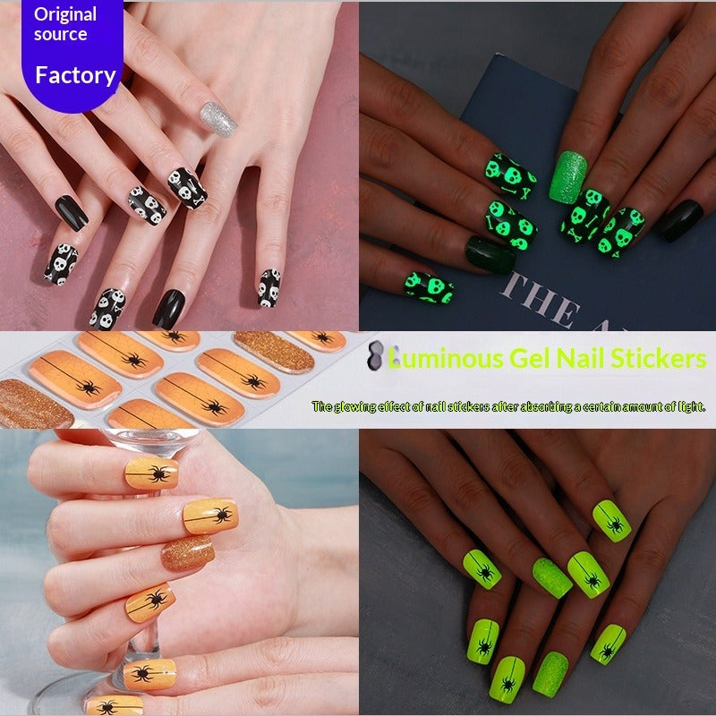Semi-Cured Gel Nail Strips Christmas Glow Snowflake Festive Glossy Set (MOQ=3)