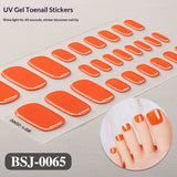 Semi-Cured Gel Nail Strips Solid Pearl Glossy Toe Design (MOQ=3)