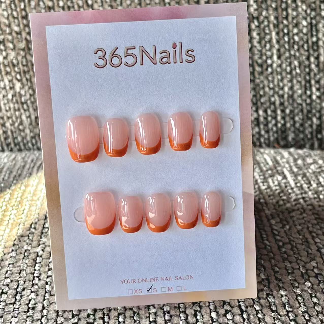 Handmade French patch manicure, multi-color and multi-reusable full coverage fake nail set