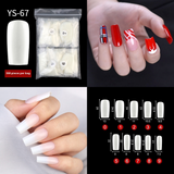 Nail Tips New French press on nails piece,  half sticker full sticker fake nail nail patch extended press on nails piece