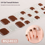 Semi-Cured Gel Nail Strips Minimal Solid Color Glitter Mismatch Design (MOQ=3)