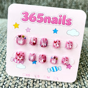 365nails: "Candy Heart" – 3D Sweet Heart Handmade Short Square Nails