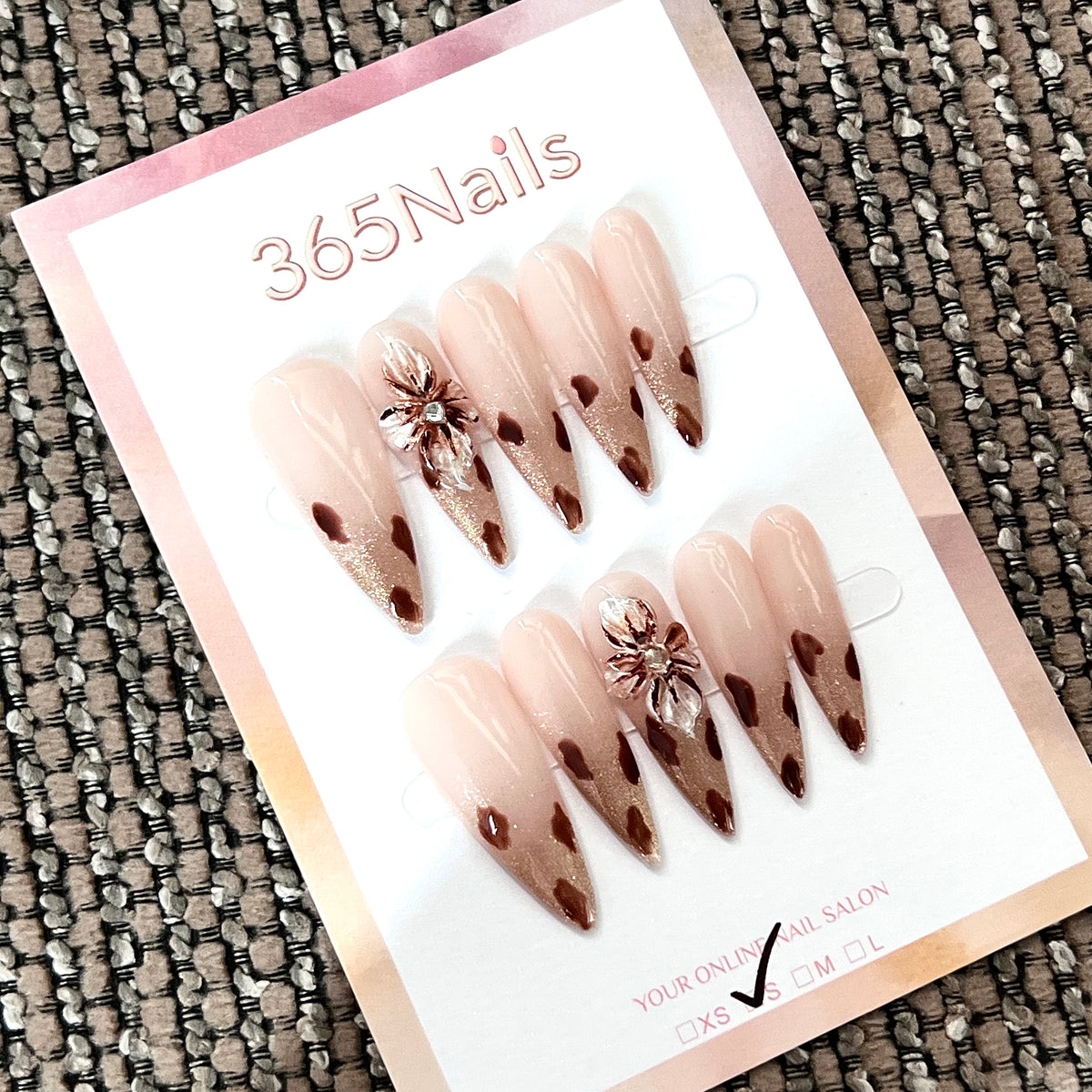 Mocha Flutter - Nude Brown Butterfly Press-On Nails