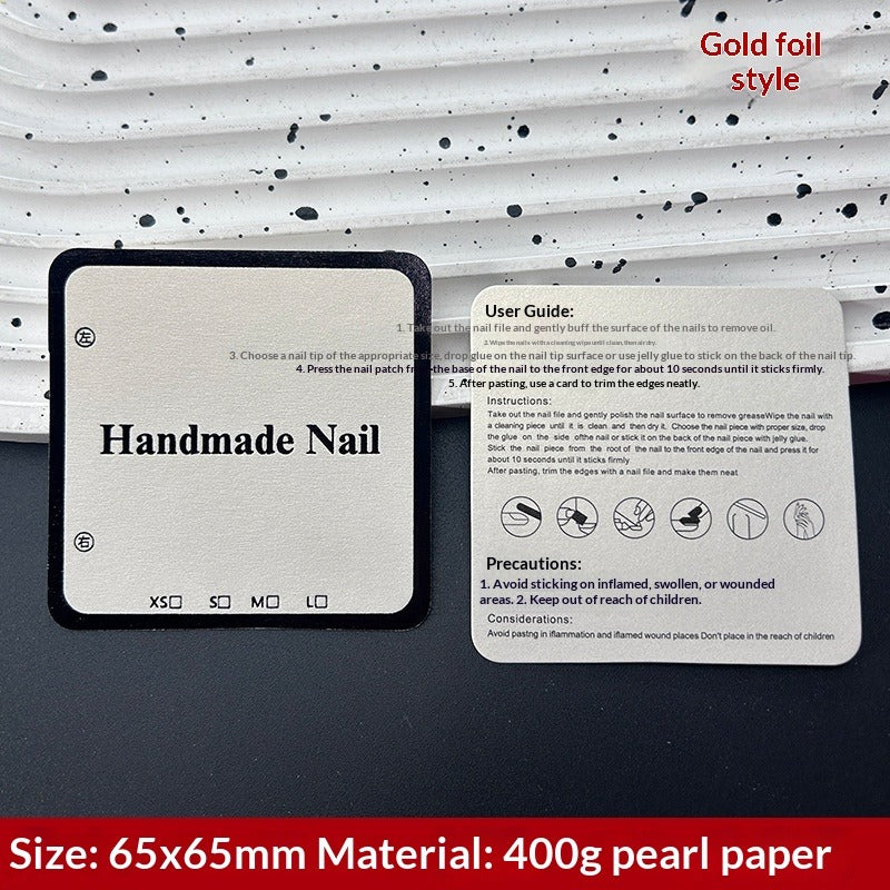 方形極簡展示卡，手工製，適用於穿戴甲 (MOQ=50)