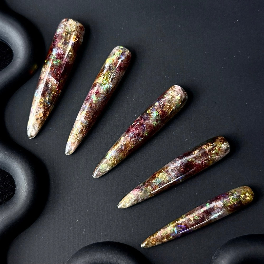Stiletto Multicolor Glitter Nail Tips