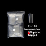 Nail Tips Nail plate semi-sticker, light sticker, lengthened XXXL water pipe nail NO C arc, light French manicure, transparent fake nail