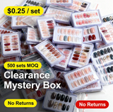 Leftover Stock and Minor-defect Items｜Discount Press-On Nails Mystery Box Wholesale | 24-Piece Machine-Made | From $0.25/Set (100 Sets MOQ, No Returns)