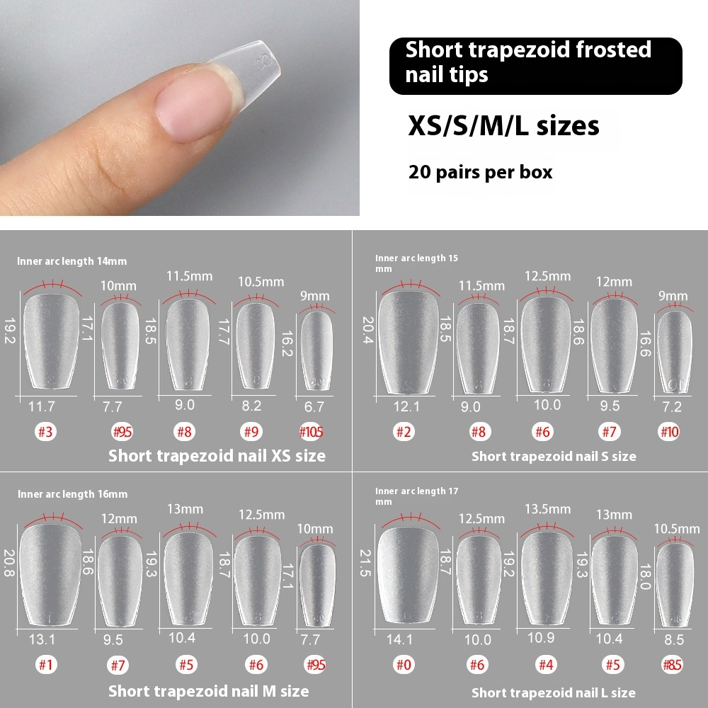 Nail Tips Special nail pads for press on nails, 200 pcs without engraving and grinding, standard size sub-size patch, fake nail manicure.