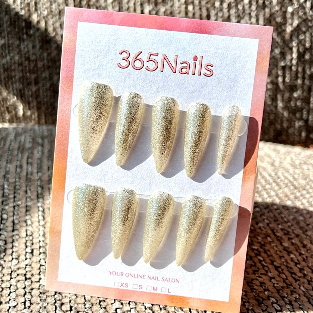 "Dazzling Stiletto" - Glitter Handmade Nails (6 Colors Available)