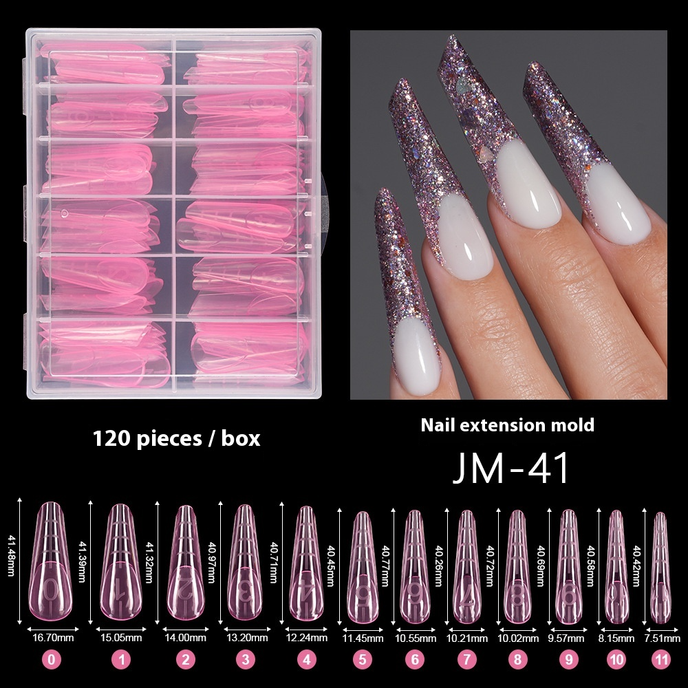 Nail Tips Crystal Nail Mold French Nail Art with Scale No Paper Holder Rapid Phototherapy 120 Pieces Extension Nail Pieces Wholesale Nail Film